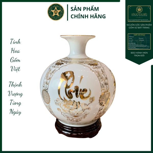 BHTL - Tứ Cảnh "Phúc Đức Tài Lộc" Màu Trắng