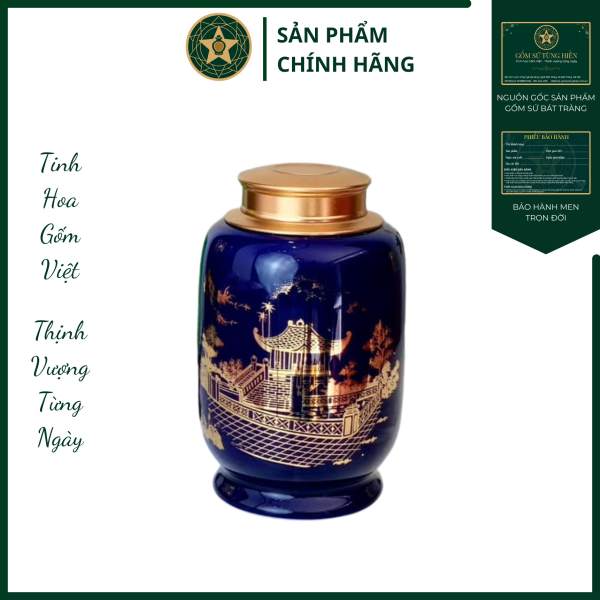 Họa Tiết "Văn Miếu Quốc Tử Giám" Men Bóng - Vẽ Vàng 24K