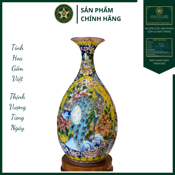 Họa Tiết "Công Đào" - Vẽ Vàng 24K Cao Cấp