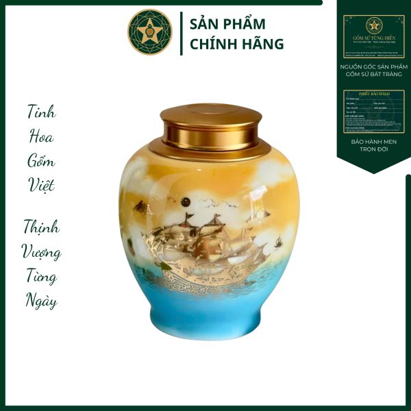 Họa Tiết "Thuận Buồm Xuôi Gió" Men Màu - Vẽ Vàng 3D