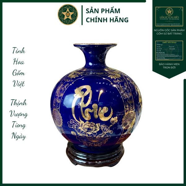 BHTL - Tứ Cảnh "Phúc Đức Tài Lộc" Màu Xanh Dương