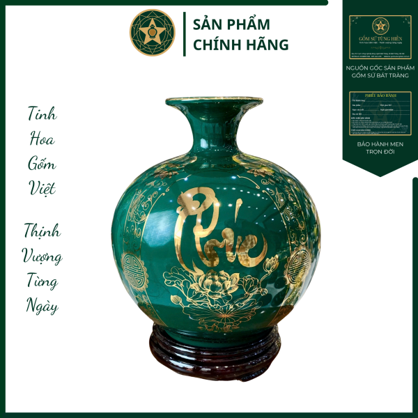 BHTL - Tứ Cảnh "Phúc Đức Tài Lộc" Màu Xanh Bảo Ngọc